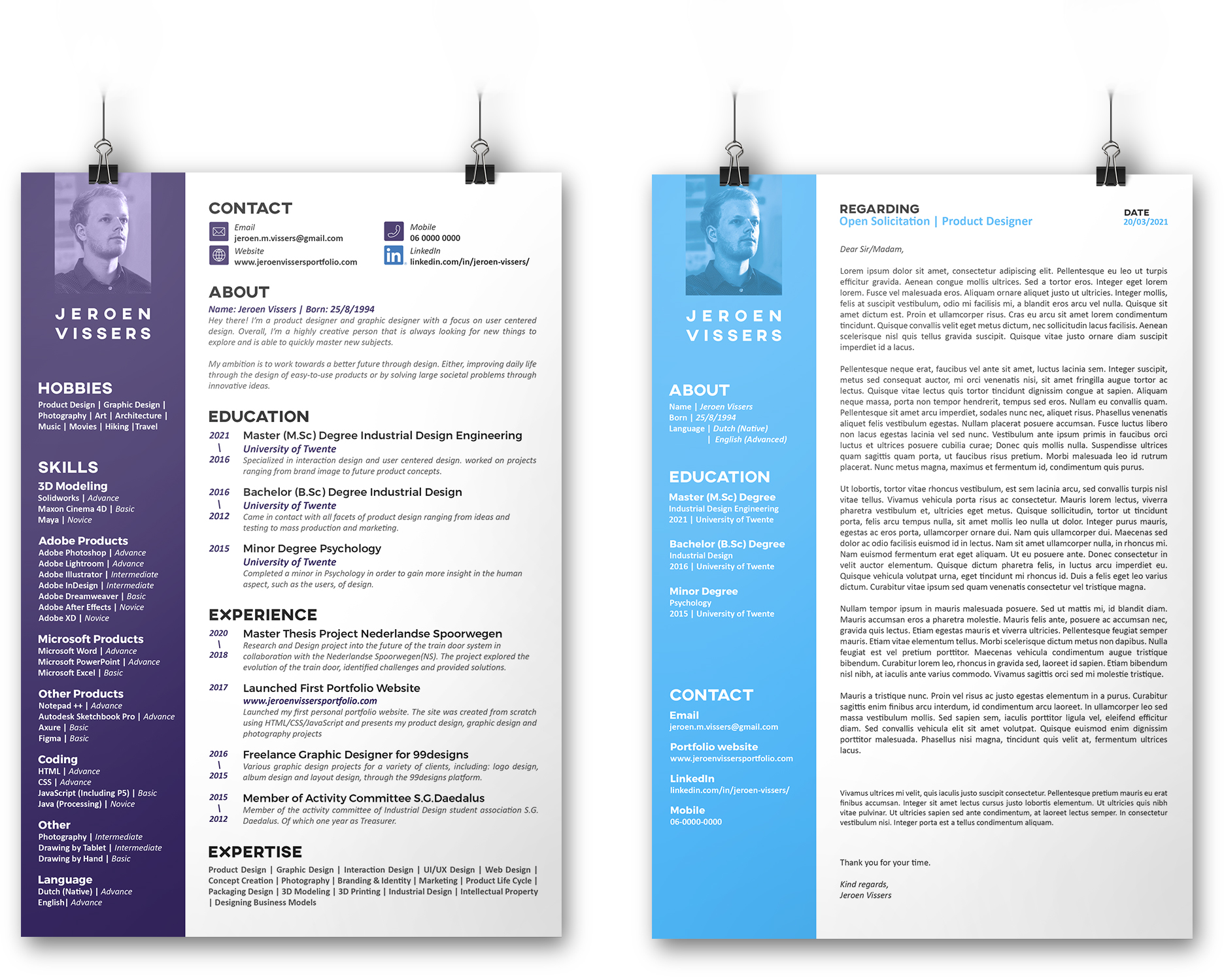 Mockup CV and Cover Letter